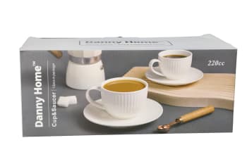 Cappuccino Cup &amp; Saucer 12pcs 220ml - default