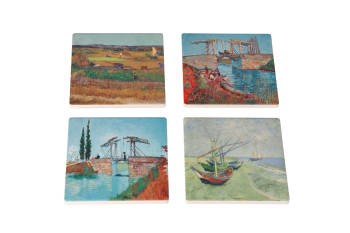 Assorted Absorbent Coasters 4pcs 9.9cm