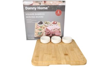 Bamboo Board &amp; Bowls Set 4pcs - default