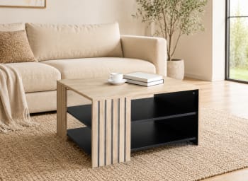 Modern Square Coffee Table with Storage 80cm