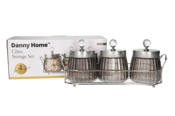 Glass Storage Jar Set 4pcs 480ml - default