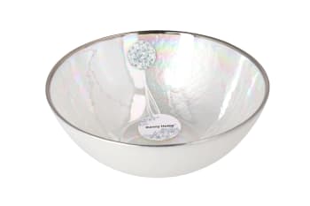 Silver Rim Large Salad Bowl 24.7cm