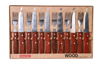 Steak Knife &amp; Fork Set 12Pcs  - default