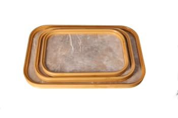 Rectangular Marbled Serving Tray 3pcs