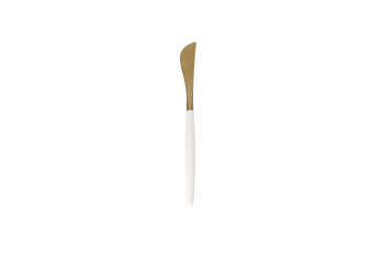 White &amp; Gold Butter Knife 22cm - default