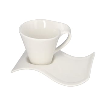 Ceramic Wavy Cup and Saucer