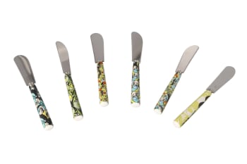 Stainless Steel &amp; Porcelain Butter Knife Set