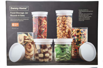 Round Food Storage Jar Set 6pcs 