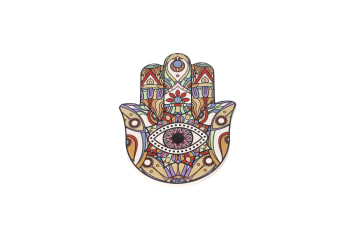 Ceramic Hamsa Hand Coaster 11cm	 