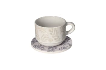 Ceramic Tea Cup and Coaster Set 12pcs 230ml - default