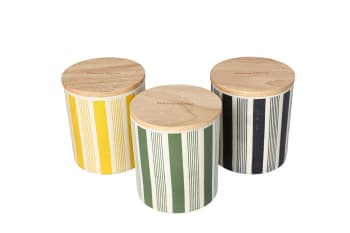  Striped Seasoning Canister 3pcs 10.2cm