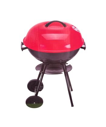 Black &amp; Red Large Stainless Steel Portable Barbecue Grill 17 Inch