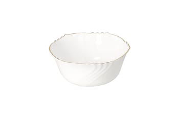 Round Dessert Bowl With Gold Strip Edge 14cm