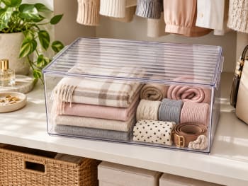Deep Storage Bin with Lid 8inch 33.8cm