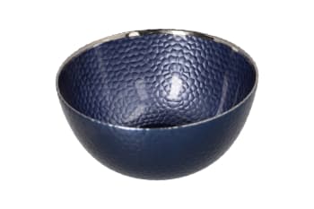 Blue &amp; Silver Rimmed Bowl 20cm