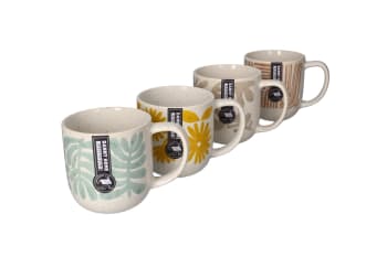 Ceramic Abstract Patterns Coffee Mug Set 4pcs 13cm - default