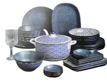 Waves Porcelain Dinner Set 40pcs 