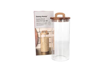 Glass Cereal Jar With Wood Lid 1300ml  - default