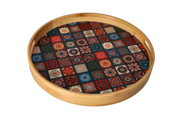 Bamboo Round Serving Tray 35.2cm 