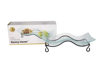 Serving Glass Platter Set 2pcs - default