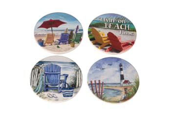 Deckchair Coasters 4pcs with Rack 9.9cm - default