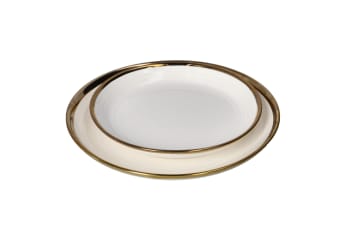 Round White &amp; Gold Side Plate 20.8cm - default