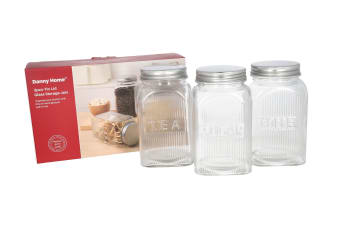 Glass Jars With Metal Lids Set 3Pcs 1000ml 