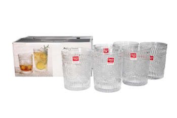 Embossed Whiskey Glasses 6pcs 300ml - default