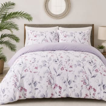 3Pcs Queen Floral Botanical Duvet Cover Set