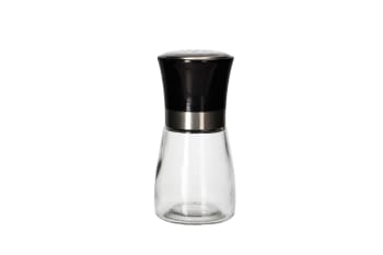 Black Lid Salt &amp; Pepper Glass Shaker 13.5cm - default