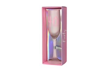 40th Happy Birthday Champagne Satin Glass  - default