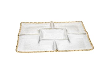 5 Grid Glass Serving Platter 33.5cm