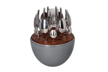 Silver Egg Shaped 24pcs Cutlery Set  - default