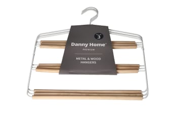 White Iron &amp; Wood Trouser Hanger 34.6cm  - default