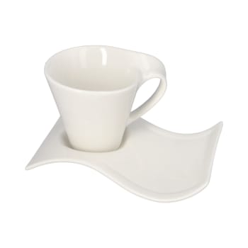 Ceramic Wavy Cup &amp; Saucer