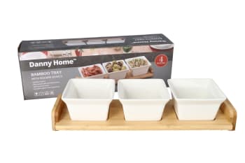 Three Grid Bowls &amp; Tray 4pcs