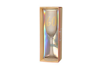 60th Happy Birthday Champagne Satin Glass 