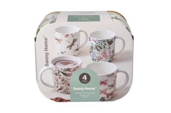 Porcelain Printed Mugs Set 4pcs 360ml