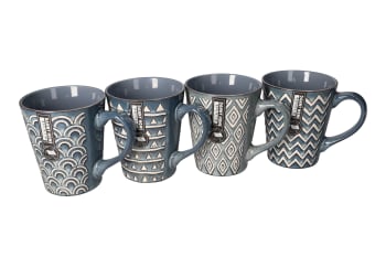 Geometric Coffee Mug 4pcs 13cm  - default