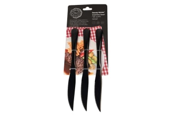 Black Steak Knife 3Pcs 22.7cm - default