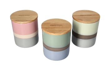  Two Toned Canister Set 3pcs 10cm