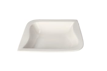 White  Leaf Design Deep Plate 21 cm