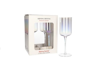 Shining Crystal 4 Pcs Wine Glasses 22cm