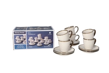 Espresso Cup And Saucer Set 12pcs