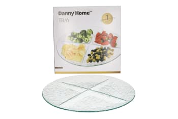 4 Grid Glass Platter 43.5cm