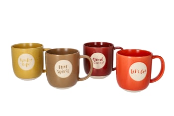 Porcelain Printed Mug Set 4pcs 400ml