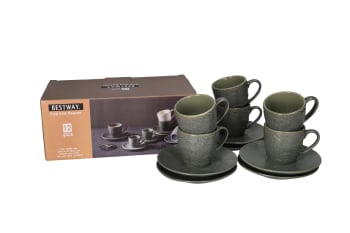  Expresso Cups &amp; Saucer 12pcs 100ml   - default