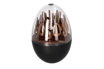 Gold Rose Egg Shaped 24pcs Cutlery Set  - default