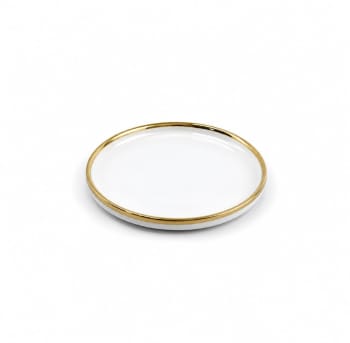 Golden Rim White Side PLate 8.25"