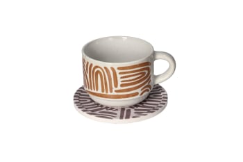 Ceramic Tea Cup and Coaster Set 12pcs 230ml - default